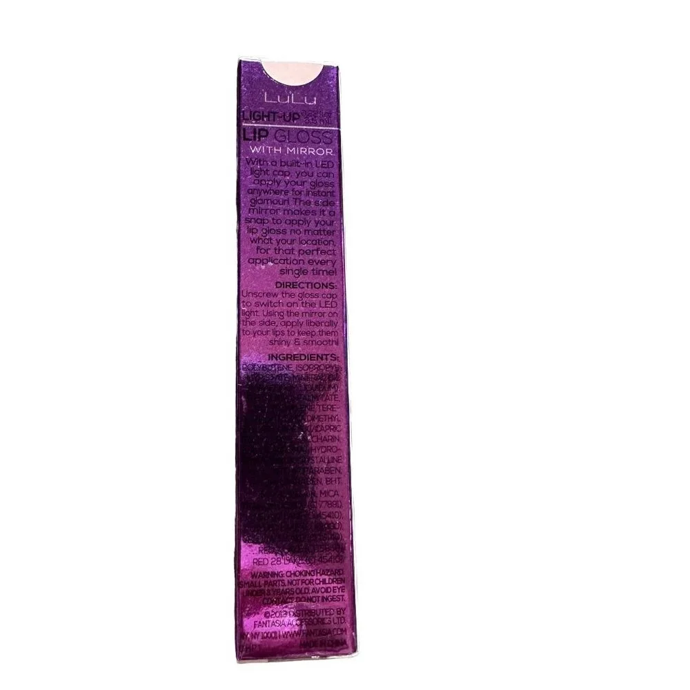 LuLu Light-Up‎ Lip Gloss with Built in Mirror Beam Me Up Nude Glitter Shade